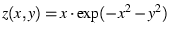 $z(x, y) = x \cdot \exp(-x^2 -y^2)$