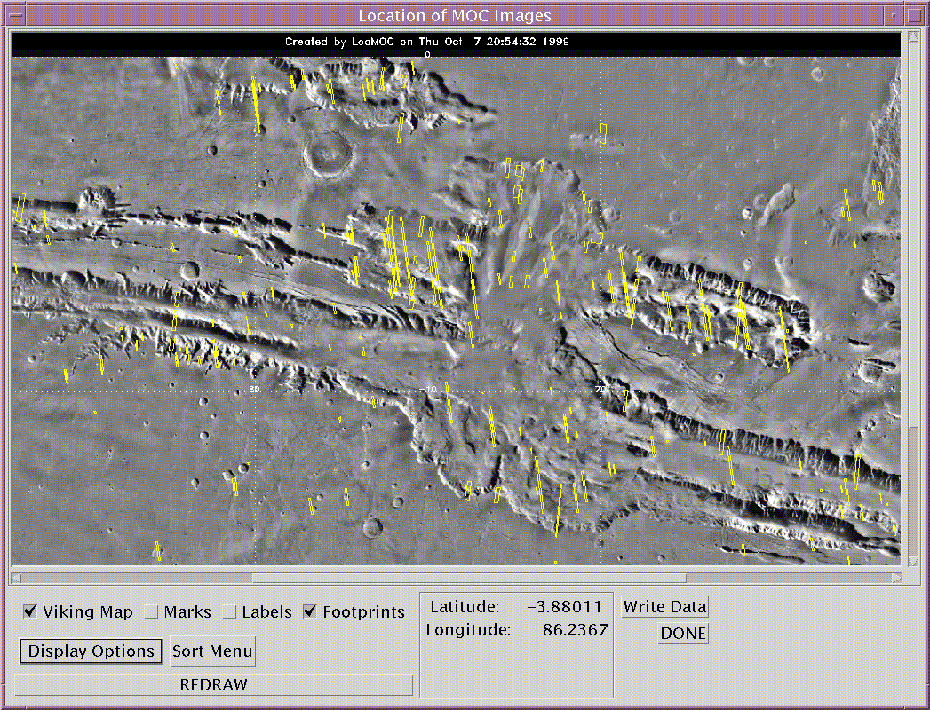 LocMOC main map window